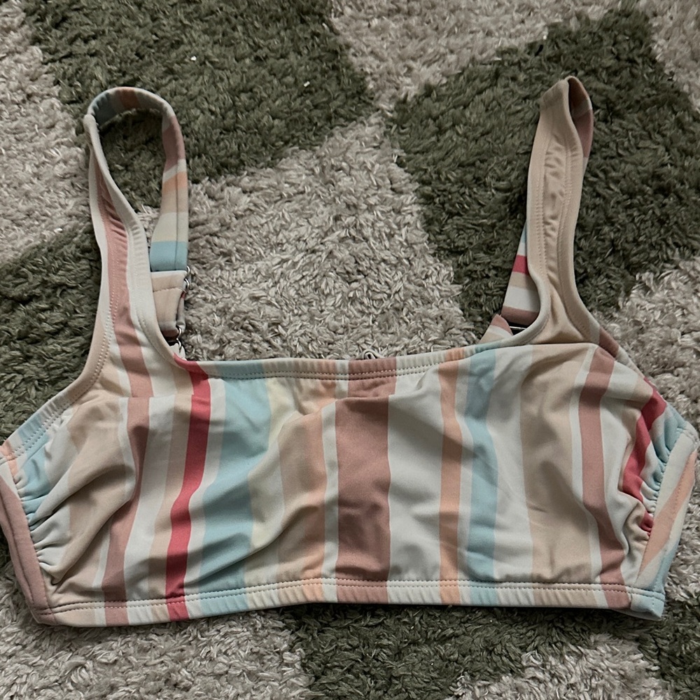 Xhilaration Pastel Striped Bikini Top, Size D/DD